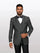 Statement Men's Charcoal Grey Vested Tuxedos with Bow Tie