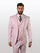 Statement Men's Dusty Pink with Double-Breasted Vest 100% Wool Slim Fit Suits