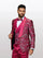 Statement Men's Red Patterned Vested Tuxedos with Bowtie
