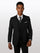Statement Men's Solid Black Tailored Fit 100% Wool Vested Suits