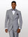 Statement Men's Solid Grey Modern Fit 100% Wool Vested Suits