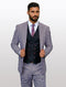 Statement Men's White and Burgundy Houndstooth 100% Wool Vested Suits