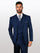 Statement Mens Sapphire Blue Modern Fit 100% Wool Vested Suits