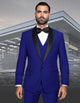 Statement Double Breasted Suits Royal blue suit