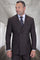 Men's Designer Double Breasted Wool Suit in Brown Micro Plaid