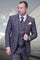 Men's Designer Modern Fit Vested Wool Suit in Taupe Glen Plaid