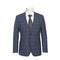 Designer Brand - Wool Stretch with Linen Single Breasted Steel Blue and Orange Plaid Suit