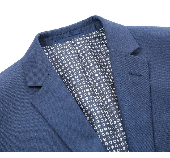 Cheap Priced Suit - Mens Two Button Slim Fit Hack Pocket Steel Blue Suit - 38 Short Jacket+32 Waist Adjustable 28to34)(Height: 5 4 to5 7 )(Neck  15-16.5)S-M)