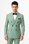 Mens Sage Green Double Breasted Suit