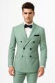 Mens Sage Green Double Breasted Suit