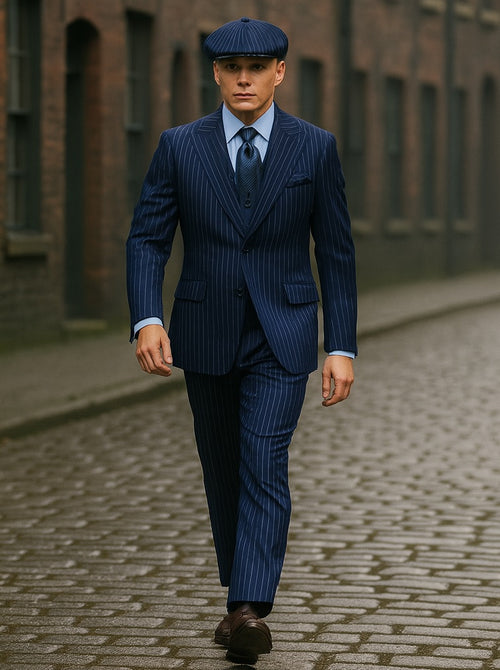 Steve Harvey Suits - Navy Suit - Designer Brand Suit No Pleated Pants Modern Fit - New Arrival