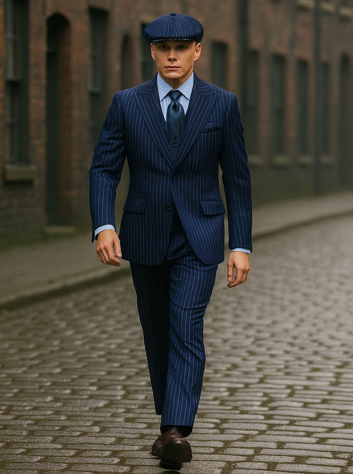 Steve Harvey Suits - Navy Suit - Designer Brand Suit No Pleated Pants Modern Fit - New Arrival