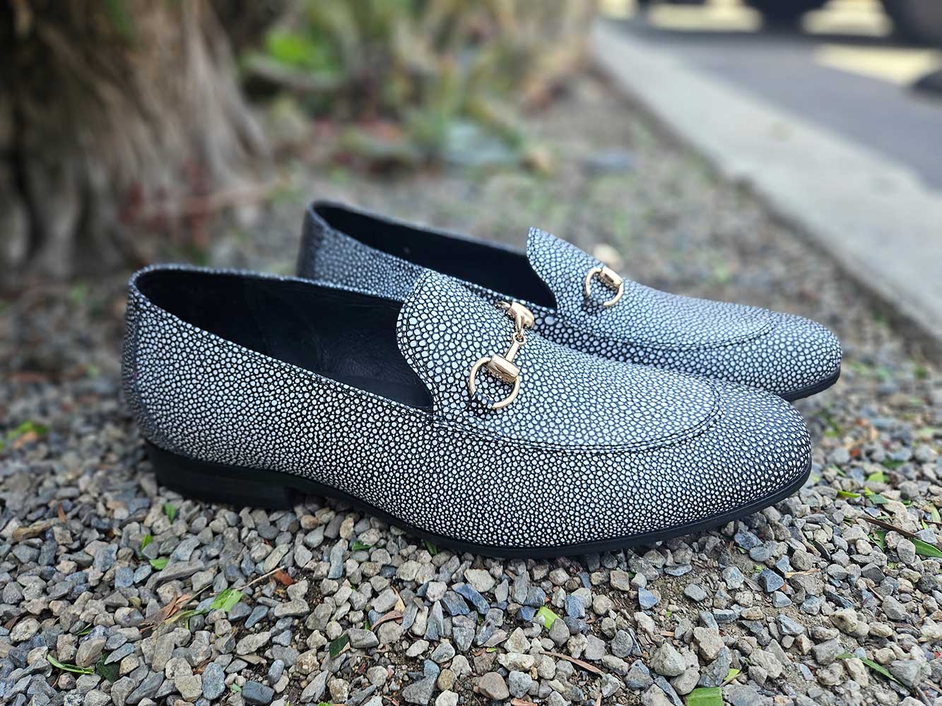 Stingray Embossed Horsebit Loafer - 7.5