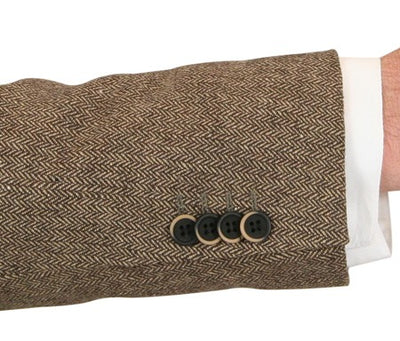 Stinson Tweed Suit - Brown Herringbone - Coat Size 38