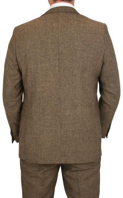 Stinson Tweed Suit - Brown Herringbone - Coat Size 38