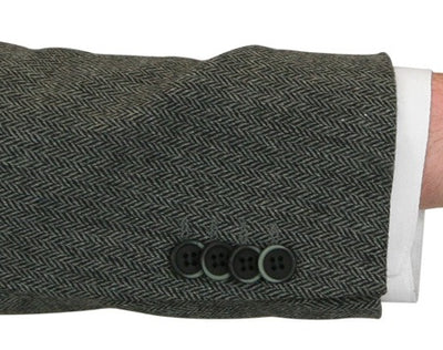 Stinson Tweed Suit - Gray Herringbone - Coat Size 38