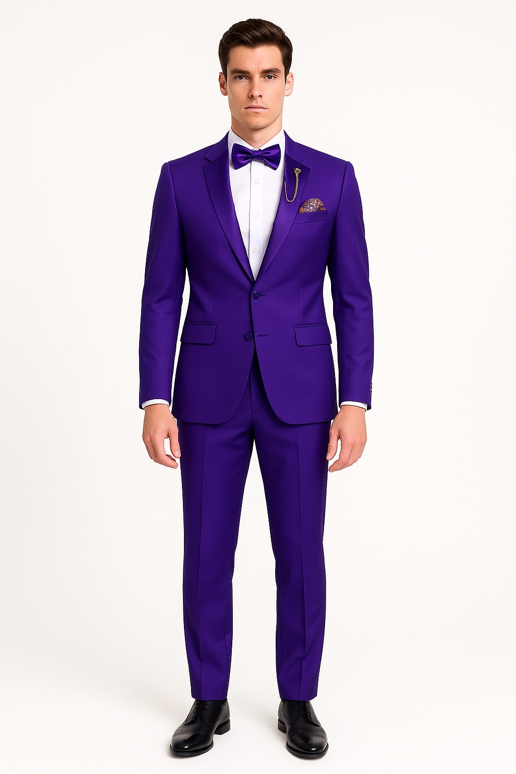 Purple Tuxedo Suit for Men – Stylish Two-Piece Prom and Wedding purple Suit with Matching Satin Lapel - 34 Short or Extra Small