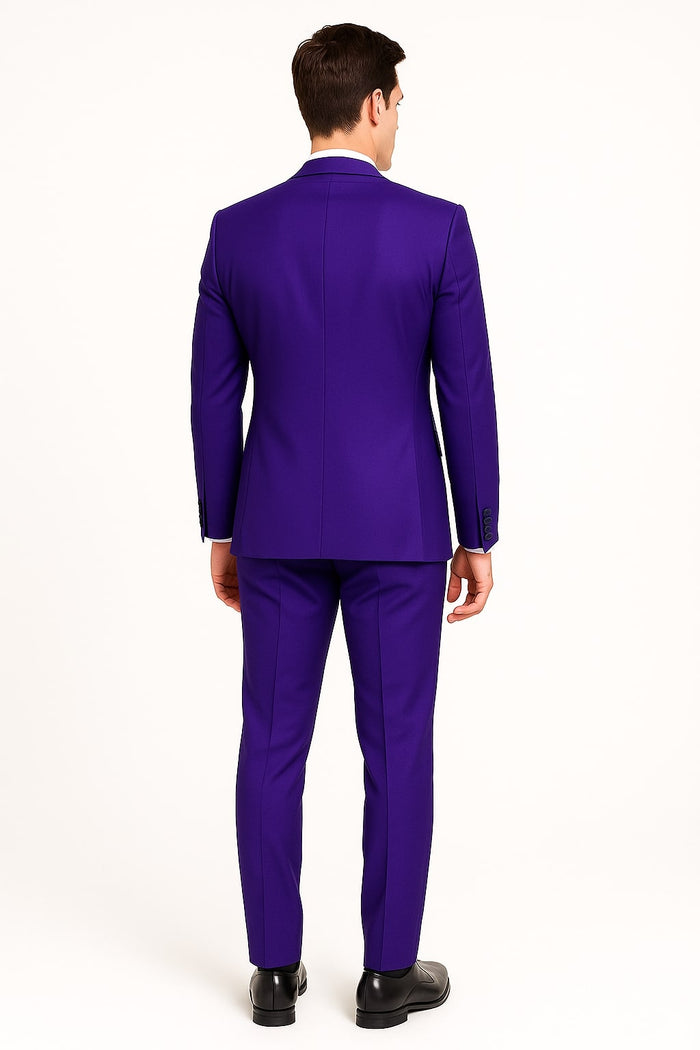 Purple Tuxedo Suit for Men Stylish Two-Piece Prom and Wedding purple Suit with Matching Satin Lapel