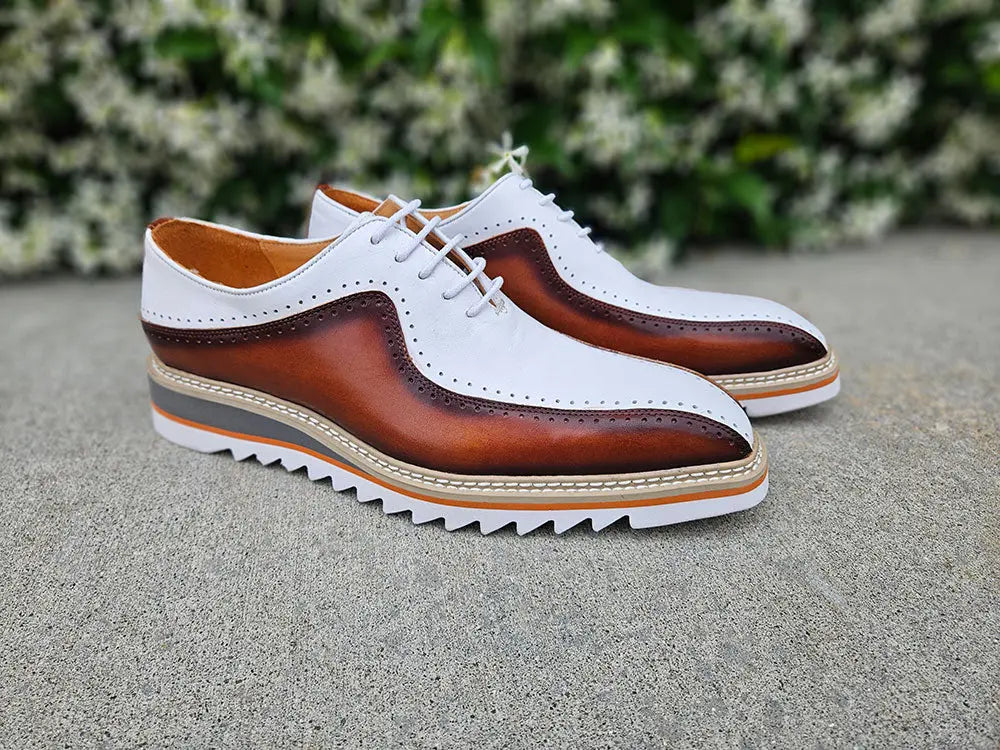 Stylish Two-Tone Brogue Oxford-New Designer Collection - 8.5