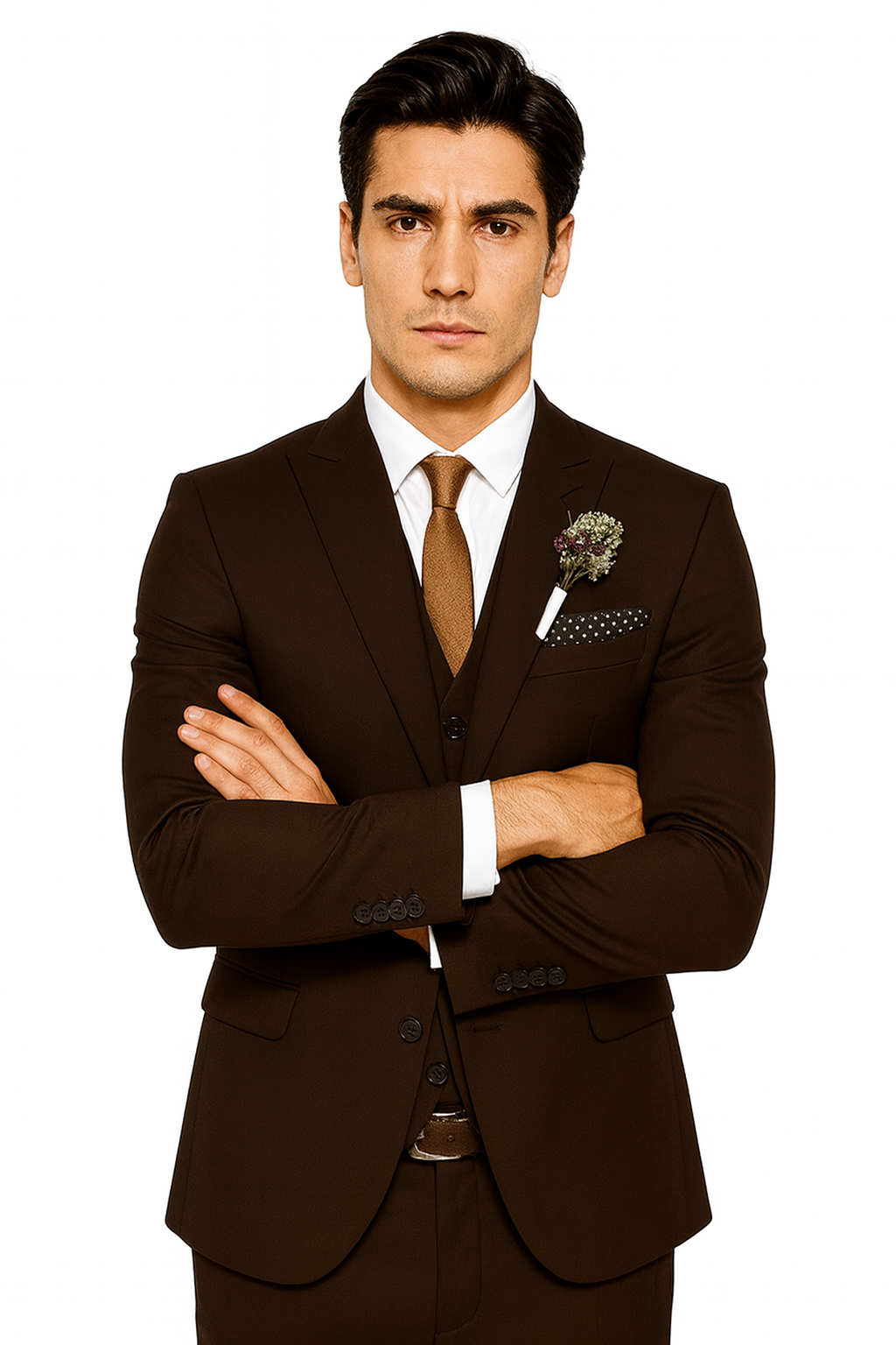 Mens Brown Linen Suit - Brown Summer Wedding Suit - Brown