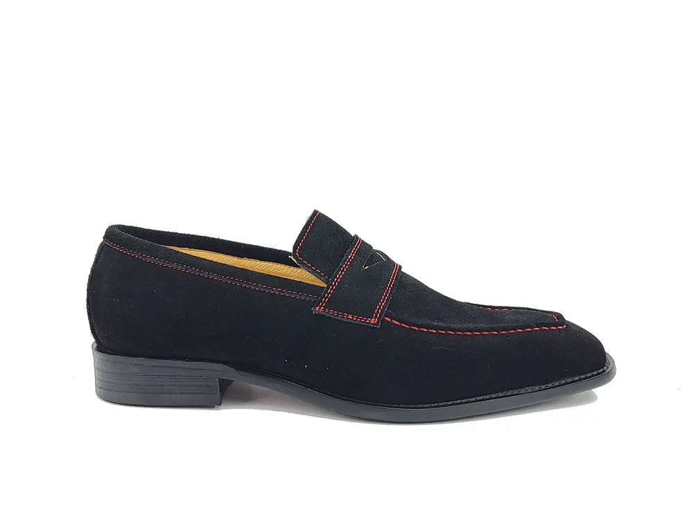 Suede Penny Loafer contrast stitching - 7.5