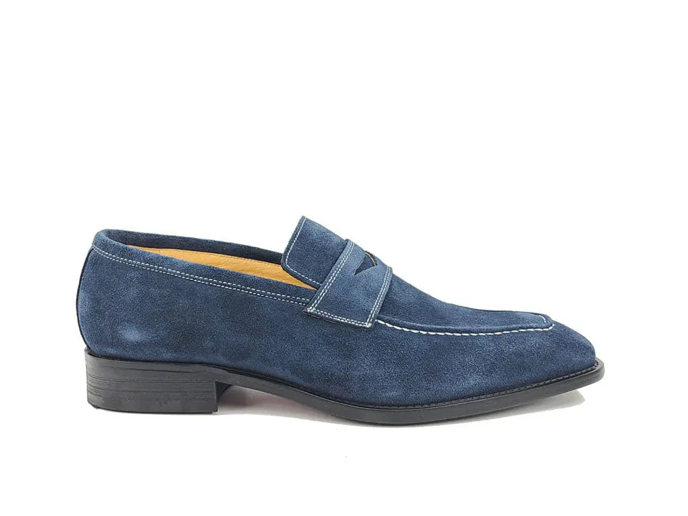 Suede Penny Loafer contrast stitching - 7.5