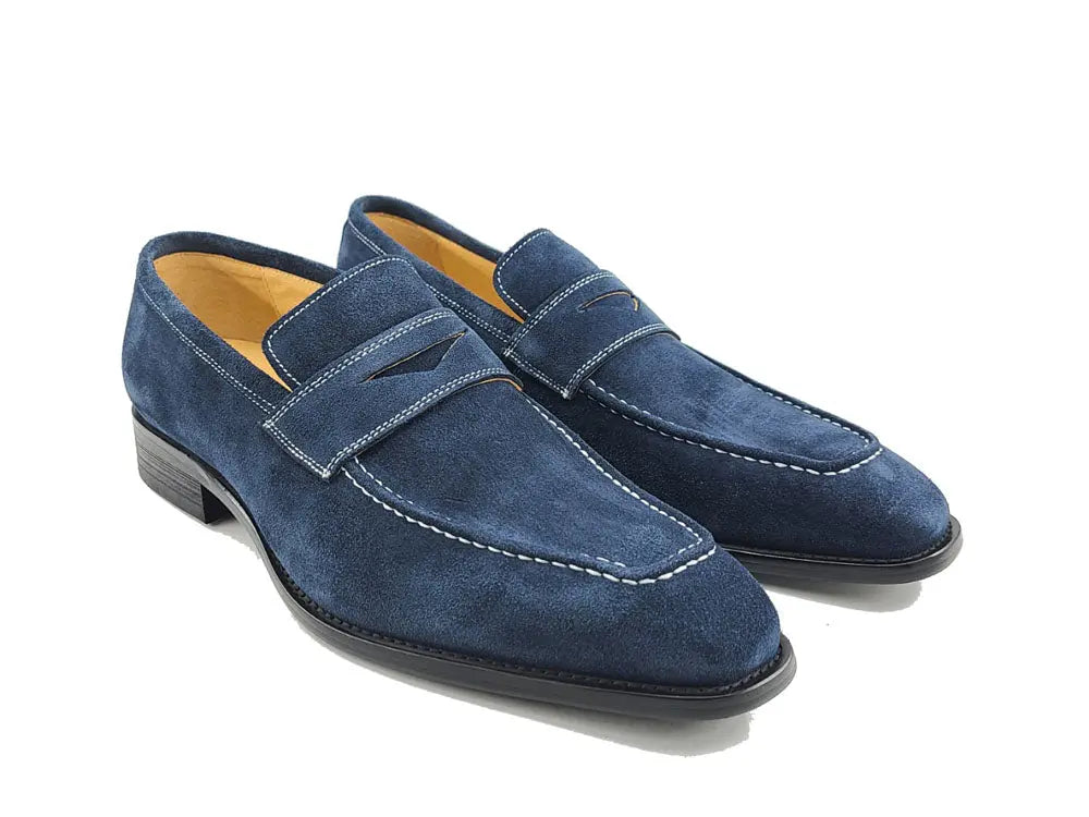 Suede Penny Loafer contrast stitching - 7.5