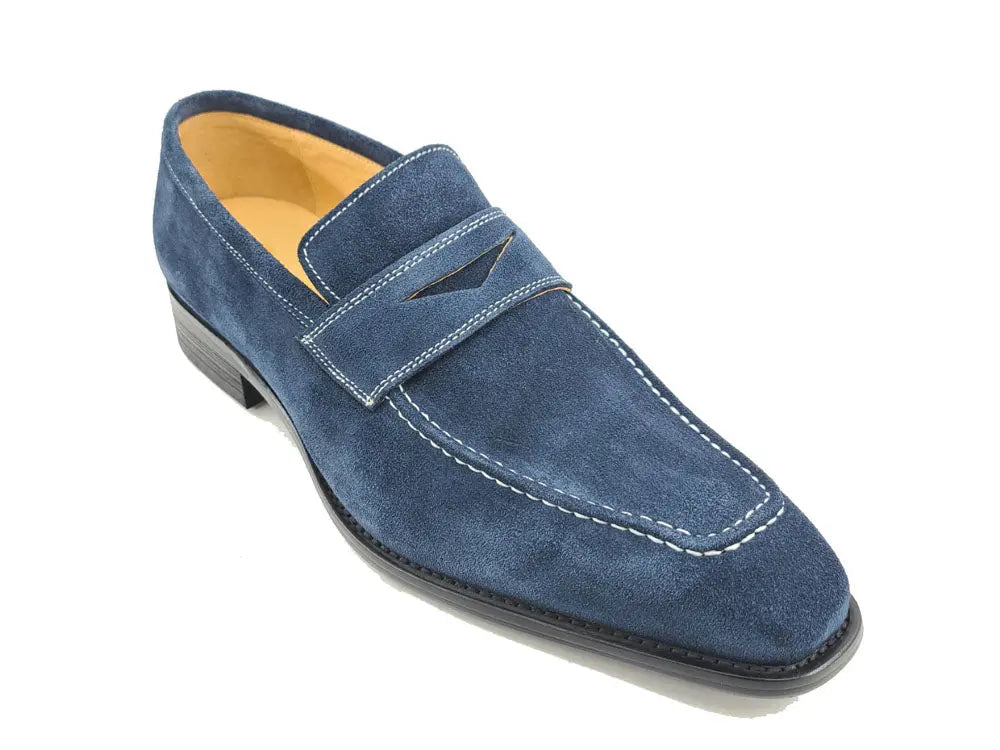 Suede Penny Loafer contrast stitching - 7.5