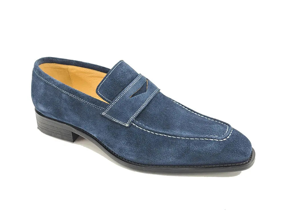 Suede Penny Loafer contrast stitching - 7.5