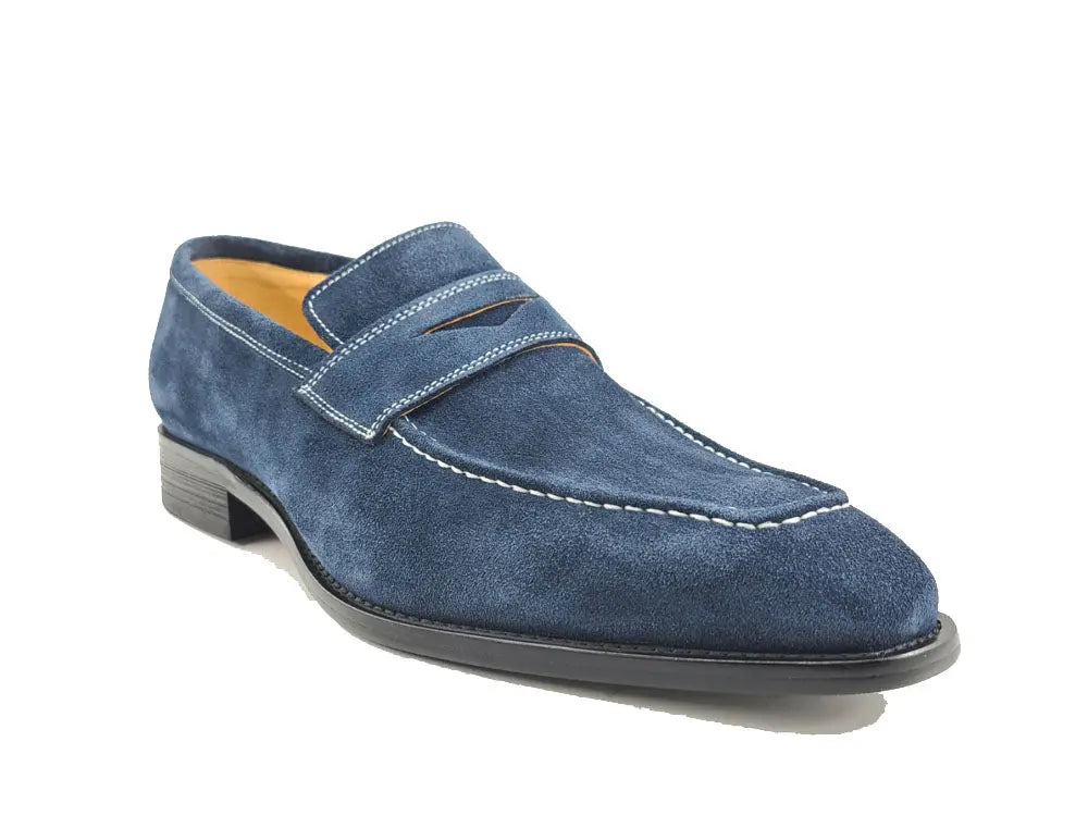 Suede Penny Loafer contrast stitching - 7.5