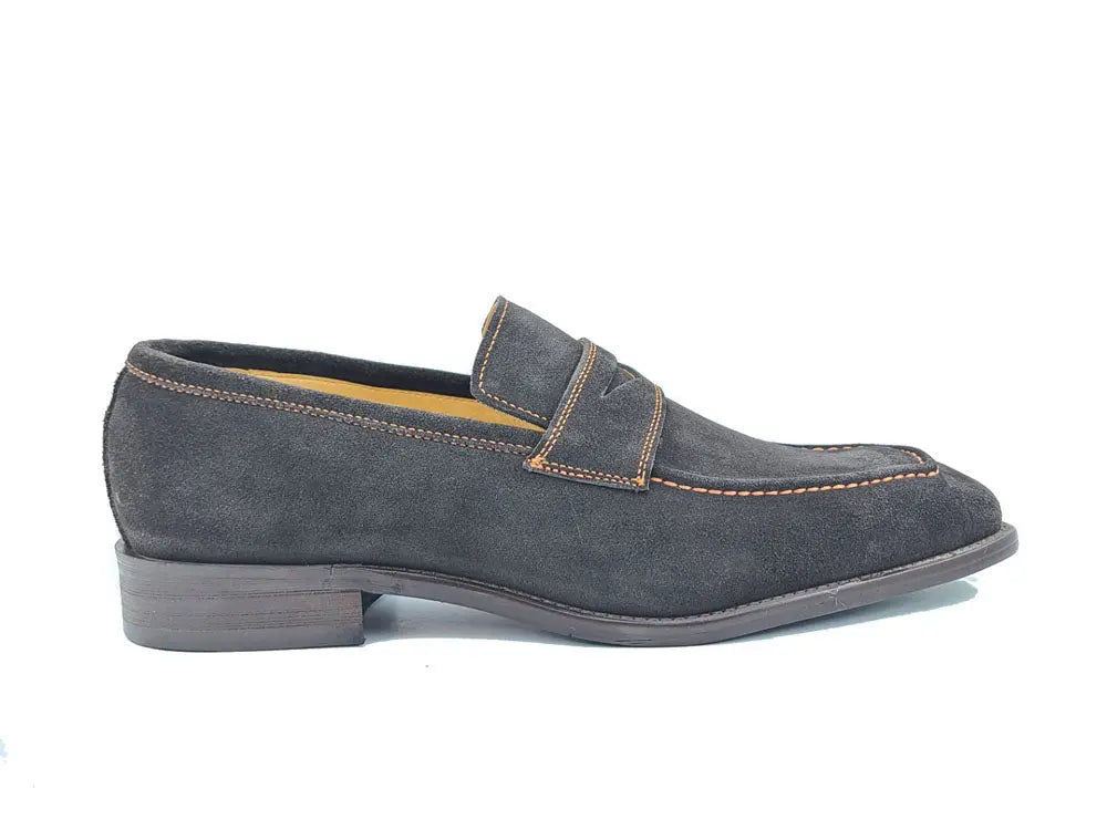 Suede Penny Loafer contrast stitching - 7.5