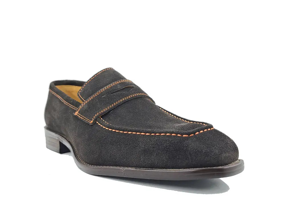 Suede Penny Loafer contrast stitching - 7.5