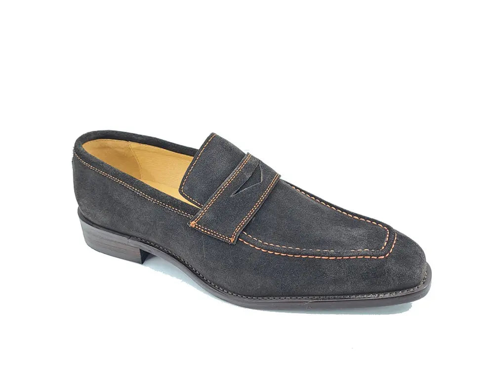 Suede Penny Loafer contrast stitching - 7.5