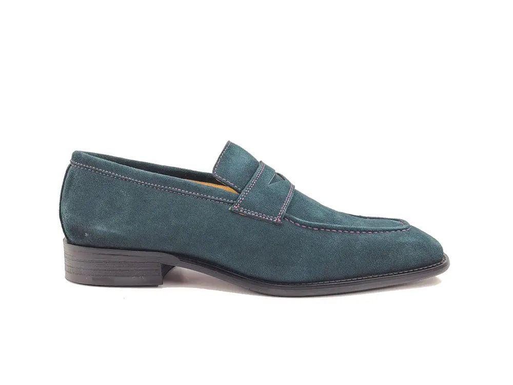 Suede Penny Loafer contrast stitching - 7.5