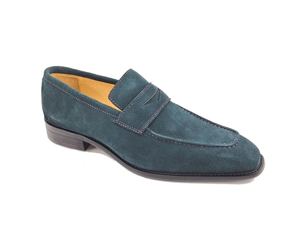 Suede Penny Loafer contrast stitching - 7.5