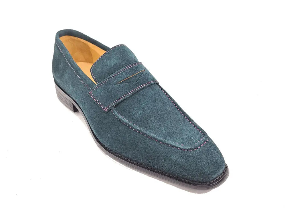 Suede Penny Loafer contrast stitching - 7.5