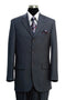 Mens Classic Fit 3 Button 2PC Pinstripe Suit in Grey