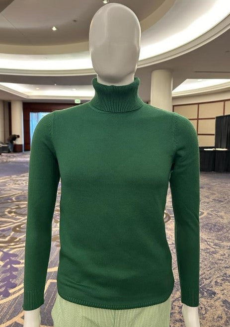 Turtleneck Sweater - Slim in Color Emerald Green - S
