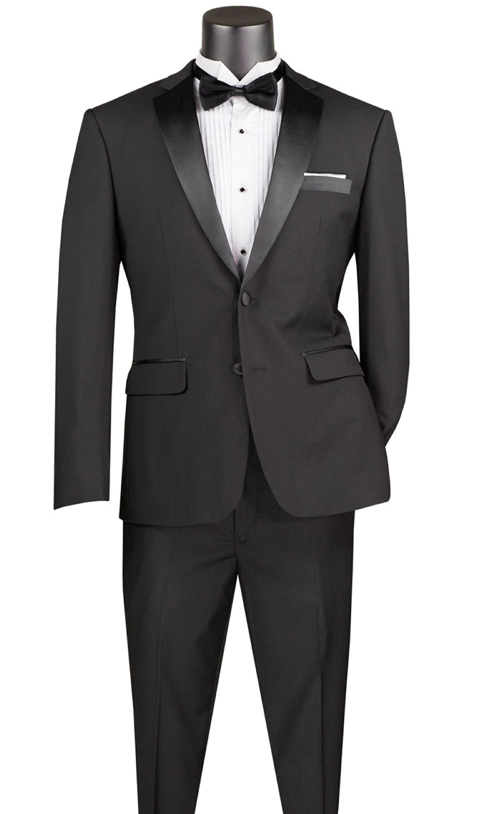 Excalibur Collection - Slim Fit Tuxedo 2 Piece 2 Buttons Design in Black - Black