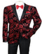 "VELVET FLORAL PAISLEY MEN'S TUXEDO JACKET - MODERN FIT, RED & BLACK"