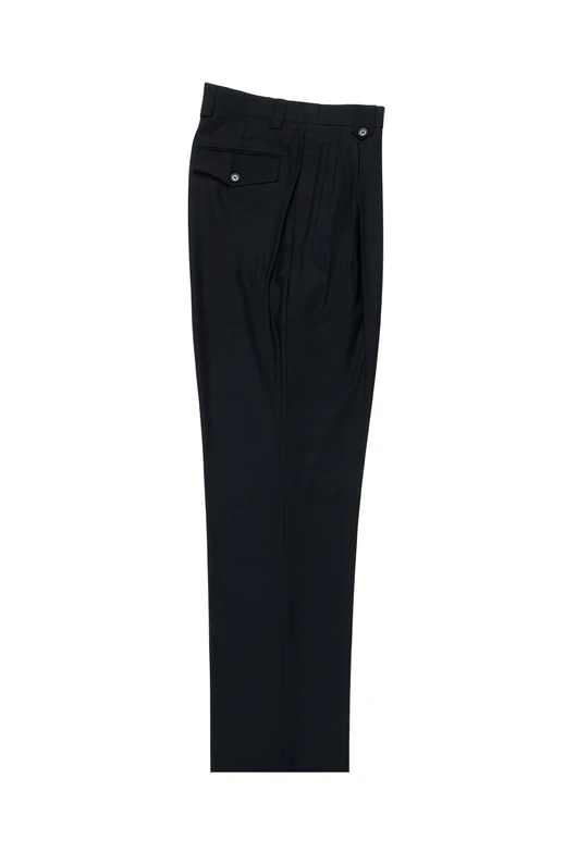 Tiglio Luxe Navy Wide Leg, Pure Wool Dress Pants 2576 TIG1002 - 34
