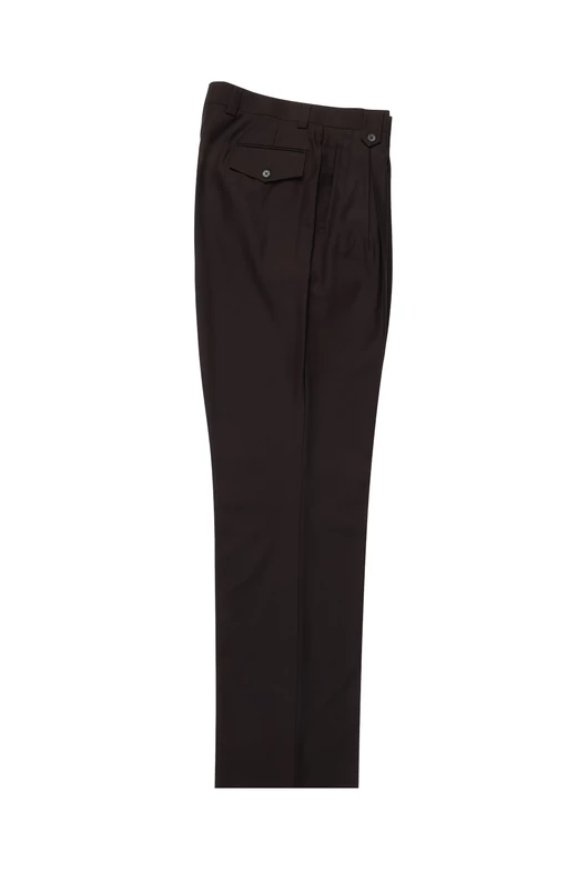Tiglio Luxe Brown Wide Leg, Pure Wool Dress Pants 2576 TIG1003 - 32