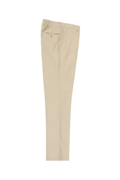 Tan Flat Front Wool Dress Pant 2560 by Tiglio Luxe TIG1004 - 30