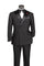 Modern Fit Black 2 Piece Double Breasted Tuxedo Adjustable Waistband with Oversized Bow Tie