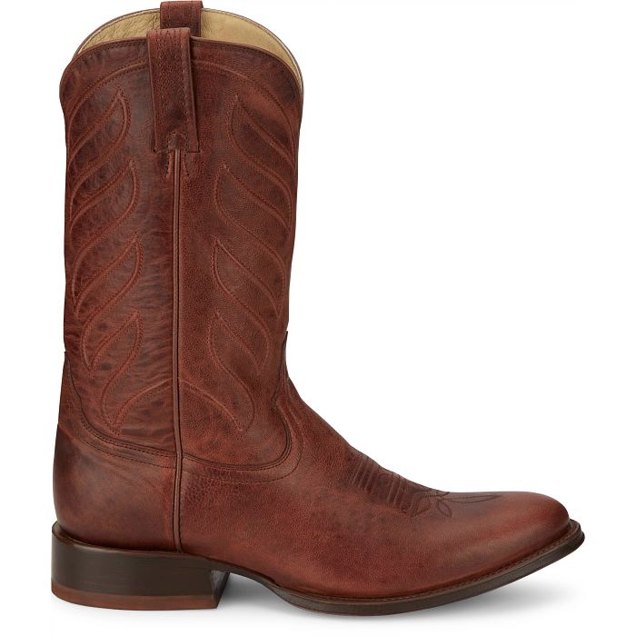 Cognac Round Toe Goat Cowboy Boot - D