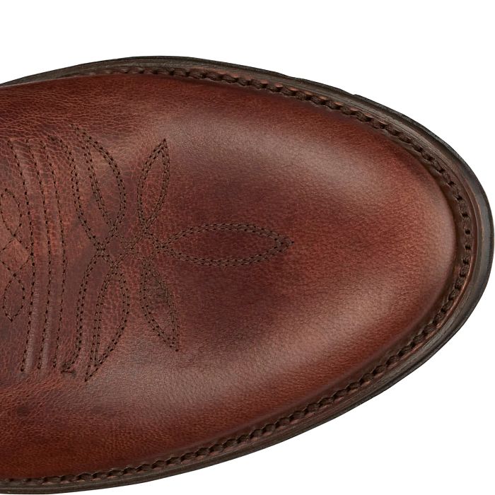 Cognac Round Toe Goat Cowboy Boot - D