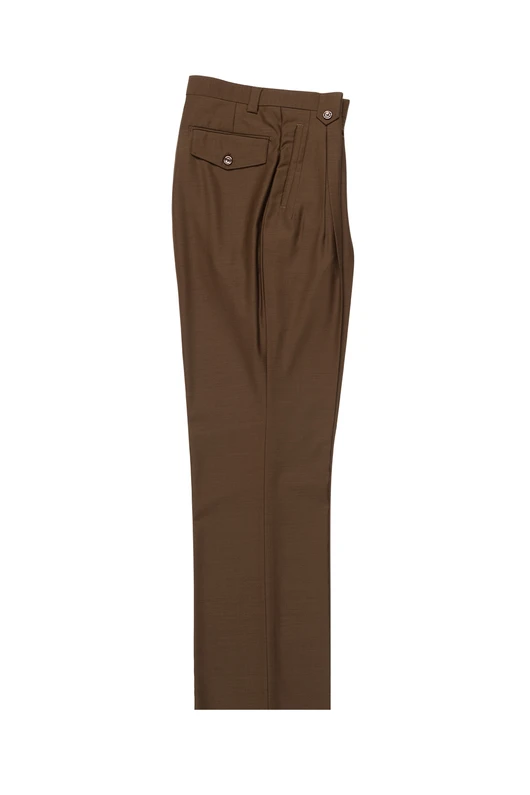Tiglio Luxe Tobacco Wide Leg, Pure Wool Dress Pants 2576 - 32