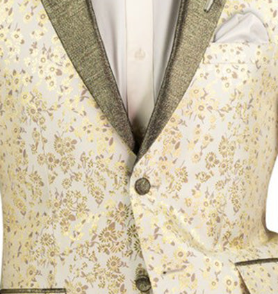 Champagne Sim Fit Tuxedo 2 Pieces with Matching Bow Tie - Champagne
