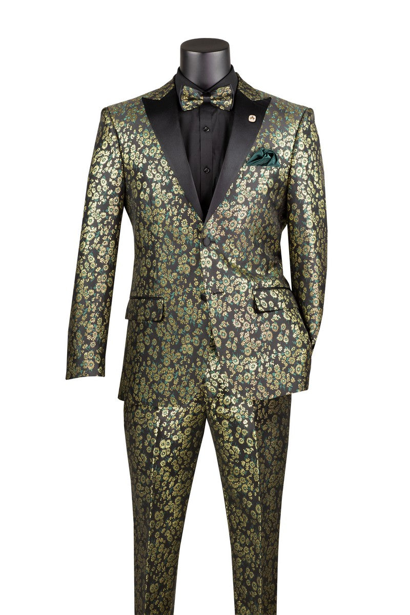 Emerald Green Sim Fit Tuxedo 2 Pieces with Matching Bow Tie - Emerald Green