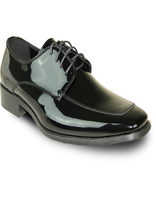 Black Men's Classic Moc Toe Patent Tuxedo Prom 2025 Shoe